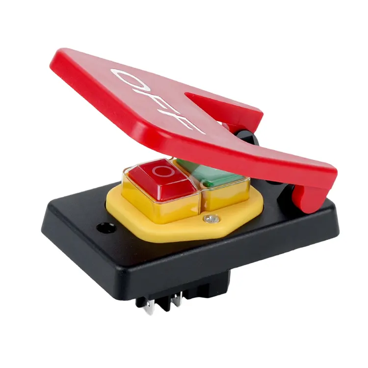 16A stor röd AV-panelens tryckknapp Elektromagnetisk strömbrytare