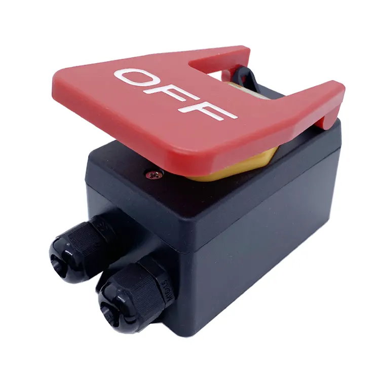 16A stor röd AV-panel tryckknapp elektromagnetisk strömbrytare med box