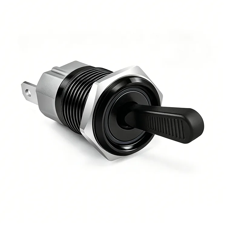 16mm svart metall vippströmbrytare