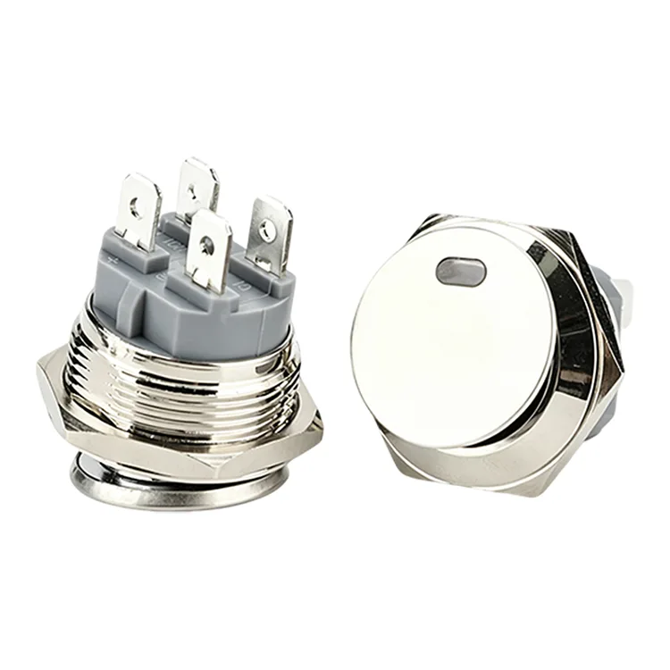 4 stift 22 mm rund metall vippbrytare