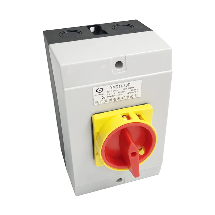 80A Isolatorbrytare med svart bottenlåda