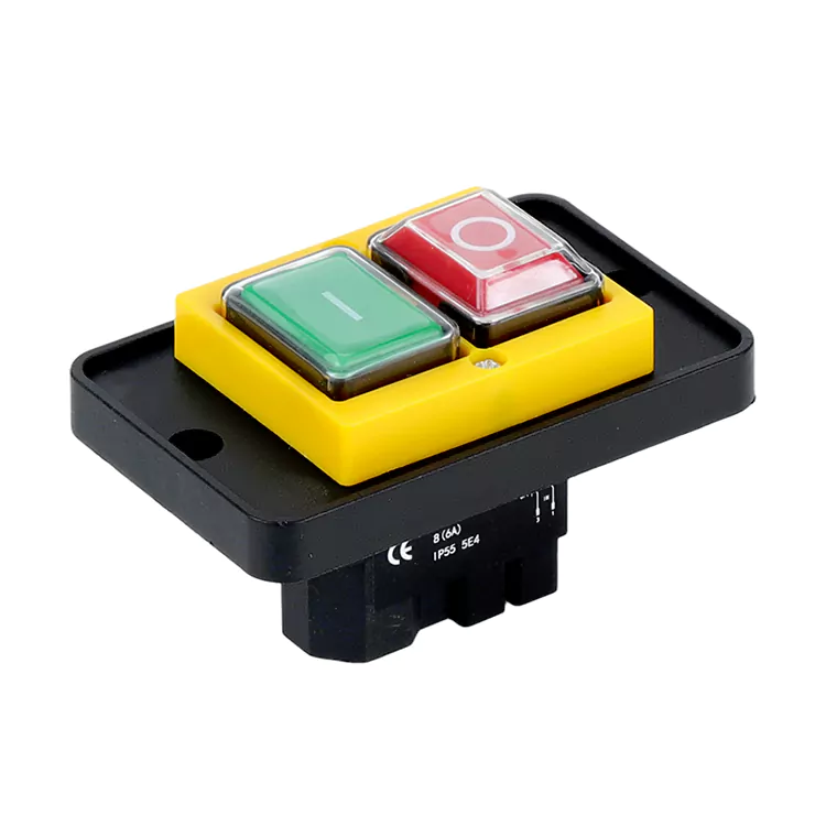 8A stor panel Gul tryckknapp elektromagnetisk strömbrytare