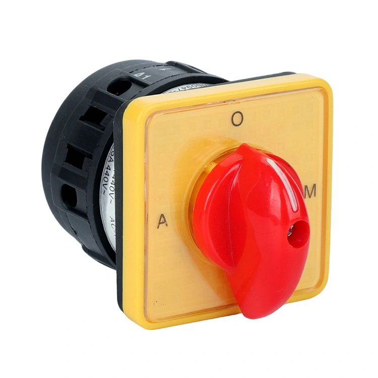 LW6X-16A Yellow Panel Red Handle Changeover Switch